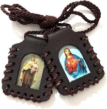 Escapularios Catolicos Amuleto Sagrado Corazon De Jesus Virgen Maria Niño Jesus picture