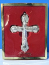 Vintage Gorham CROSS 1831 Silver Plated Christmas Ornament Chantilly Pattern picture