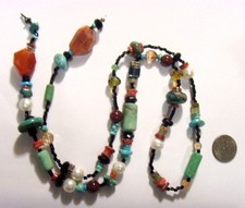 1950s vintage 225 carats mix gemstones beaded necklace needs clasp as-is 55228 picture