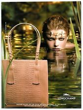 2003 Longchamp Paris Print Ad, Brown Handbag Nude Model In River Tooth Headband picture