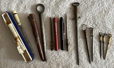 VINTAGE ANTIQUE LOT OF 10 HONING STEELS, POCKET STEELS MINIATURE F DICK ETC. picture