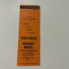 Holiday Motel Bob & Jo Hinderks Webster SD Vintage Matchbook Cover TMB41-5 picture