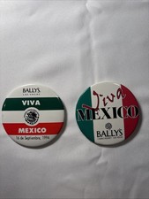 VINTAGE Bally’s Casino Pinback Button-Viva Mexico picture