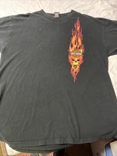Vintage Harley-Davidson St. Joseph, MO T-Shirt XL Black Skull Flames De-lux EUC picture