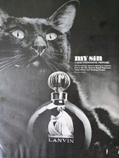  1966 Lanvin My Sin Perfume Bottle Black Cat Vintage provocative fragrance ad picture