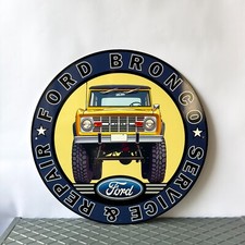 Ford Bronco Sign - BRONCO SERVICE & REPAIR - AUTO SİGN - VİNTAGE-  19.7