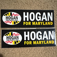 Hogan for Maryland Campaign Bumper Stickers 2 Pack 11x3 Black/White 2024 picture