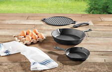 4-Piece Cast Iron Skillet Set with Handles and Griddle, Pre-Seasoned picture
