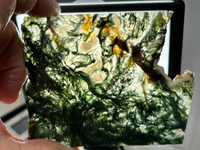 Semi-translucent Moss Agate Slab Cabbing Lapidary picture