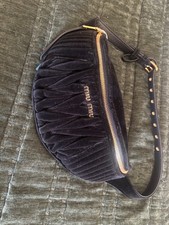 Authenticate Miu Miu Velvet Belt Bag Crossbody Bag Black picture