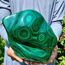 5.9LB Natural glossy Malachite egg transparent cluster rough mineral sample picture