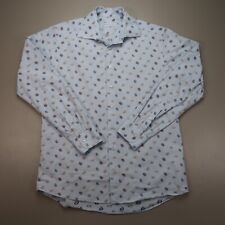 Etro Shirt Mens Size 40 Blue Long Sleeve Button Up Crown Embroidered Italy picture