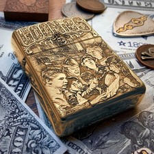 Zippo “Goonies” Movie (1985) Themed Engraved Armor Brass Cigar Cigarette Lighter picture