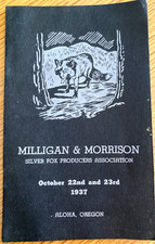 1937 SILVER FOX PRODUCERS ASSOCIATION convention dinner program ALOHA, OREGON picture