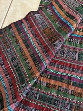 Vtg Handwoven Guatemalan Fabric 6 yd x 38” Maya Ikat Jaspe Textile from Salcajá picture