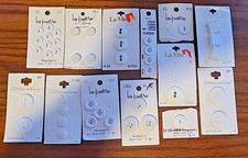 Vtg Lot 13 Cards Vtg White Buttons 42 Total Shirt Crafts Variety Sewing Clothes picture