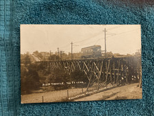 RPPC Rochester Michigan Rare Trolly on Wooden Bridge Posted to Harbor Beach Mi picture