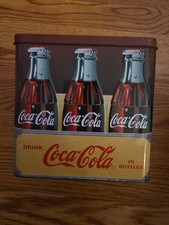 Vintage Coca-Cola 6 Pack Bottle Tin Lunch Box picture