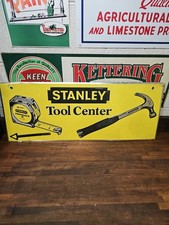 L7- Vintage Original STANLEY Tool Center STORE SIGN - Tin over Cardboard 28 x 11 picture