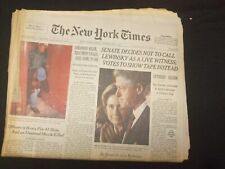 1999 FEB 5 NEW YORK TIMES NEWSPAPER -SENATE: LEWINSKY NOT LIVE WITNESS - NP 6971 picture