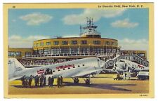 LaGuardia Field Airplanes Aviation Airport 1945 New York Linen Postcard picture
