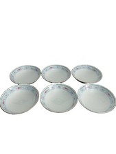 Vintage Jingdezhen China Porcelain Bowls Set of 6 Floral Rose Gold Trim 7” picture