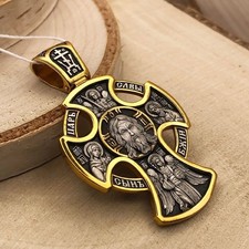 925 Silver, 999 Gold Plated Cross with Holy Image of St. Nicholas the Wonderwork picture