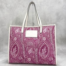 Etro Paisley Multicolor Canvas Tote Bag Women Large Casual Italy 15in 12in 5.9in picture