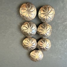 Set of 7 • Vintage Concho Buttons w/ Clip Back • Floral Design • Southwest picture