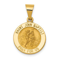 14k Polished and Satin St John Baptist Medal Hollow Pendant XR1335 picture
