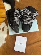 Lanvin EU 43 US 10 Leather Curb Sneakers Black OG all FM-SKRK11-DOTS-P2310 picture
