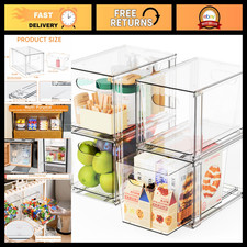 4 Pack Large Stackable Storage Drawers,Clear Acrylic Drawer Organizers and Baby picture