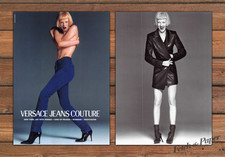 Versace Jeans Couture Karen Elson 1 Page (Front/Back) Print Ad 1997 1990s picture