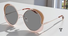 CHLOE CH0024S 002 Round Gold Pink Grey 60 mm Women's Sunglasses picture
