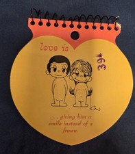 Vintage 1970s Love Is Kim Grove Heart Shaped Memo Pads No 1106 Set of 2 picture