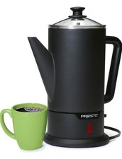 Presto 02815 Cordless Coffee Maker Stainless Steel Percolator, Easy Pour, Black picture