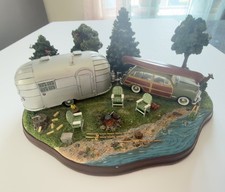 Danbury Mint Airstream & Woody Camping Scene 2005 Rar Limited 1949 Ford picture