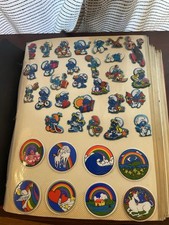 Vintage 1980s Puffy Sticker Album Collection Smurfs Pac-Man Sega Turbo ET Read picture