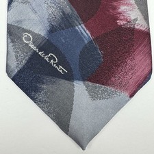 Oscar de la Renta Studio Men's Abstract Multicolor Pointed Tie Logo MS-4023 57in picture