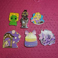 Disney Princess Glitter Rapunzel Tangled Character Trading Pin Set Lot picture