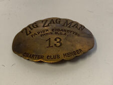 Zig Zag Man Brass Pin Papier Cigarettes Charter Club Member SAME DAY SHIPPING picture