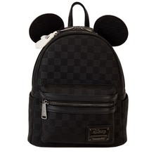 NWT Loungefly Disney Mickey Mouse Checkered Mini Backpack with Ears picture