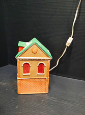 Vintage 1992 Santa Best Christmas Village Fire Station Lighted Ceramic Building picture