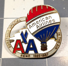 Vintage American Airlines AA Reno 1985-1987 Hot Air Balloon Lapel Pin picture