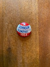 Vintage 1964 Johnson Humphrey Presidential Campaign Pinback Button LBJ 7/8