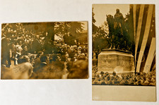 2 RPPC Custer Monument Unveiling Monroe Michigan 1910 Marcell Photo Taft Era picture