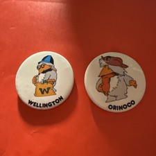 Vintage Wombles Wellington And Orinoco  Metal Pin Badge 1970s - 2 1/4” Round picture