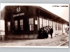 c1960 GC&SF Train Depot Crawford Texas TX RPPC Real Photo McLennan Postcard picture