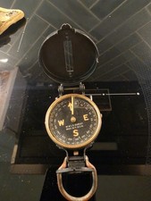 WWII Gurley Engineer, Field  Compass with Canvas Belt Carry Case picture
