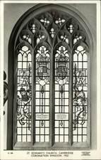 RPPC Cheltenham England United Kingdom Coronation stained glass photo postcard picture
